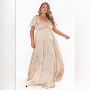 Show Me Your Mumu Nicole dress champagne satin 2X